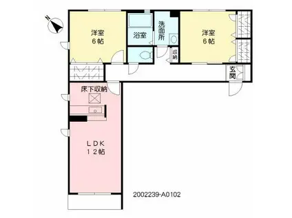 ヴィラウィステリア門司 A棟(2LDK/1階)の間取り写真