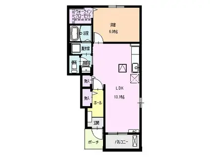 ノストラーレエリシオン(1LDK/1階)の間取り写真