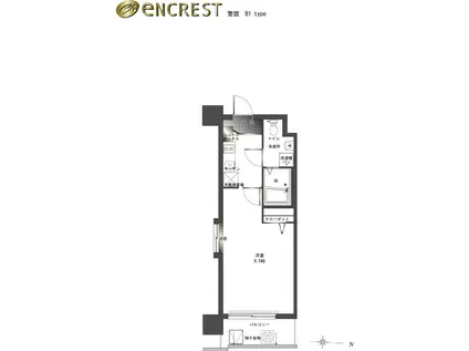 エンクレスト警固(1K/7階)の間取り写真