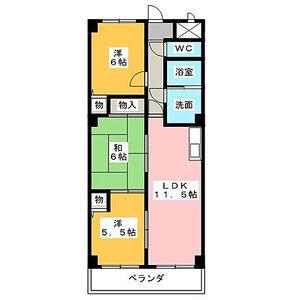 プリミエール祖父江(3LDK/3階)の間取り写真