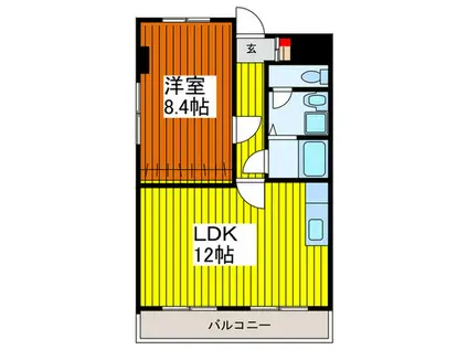 メゾン・ベルジュ(1LDK/3階)の間取り写真