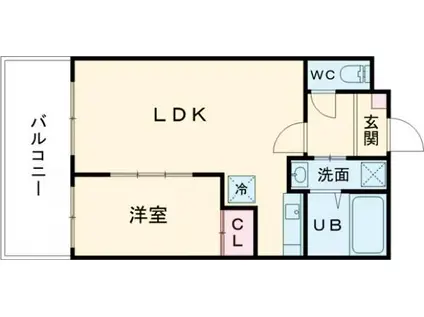 SGB浜町(1LDK/6階)の間取り写真