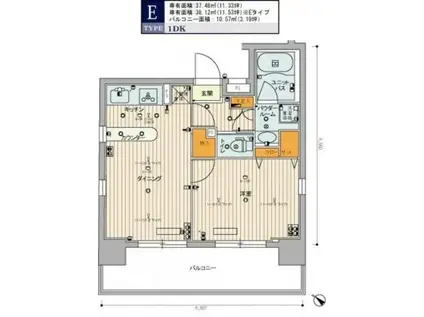 スカイコート本郷東大前2(1DK/13階)の間取り写真