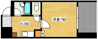 IKS2(1K/7階)の間取り写真