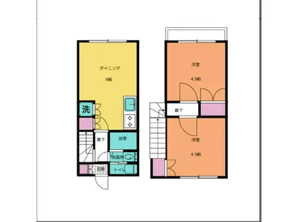 ファミールヴィラ(2DK/1階)の間取り写真
