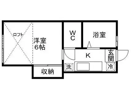 モアクレスト木ノ下(1K/1階)の間取り写真
