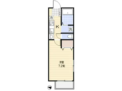 BE PROUD(1K/2階)の間取り写真