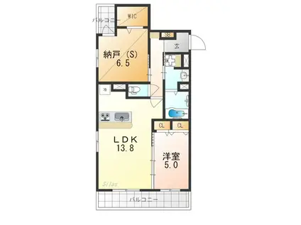 ベルフォーレ御所南(2LDK/1階)の間取り写真