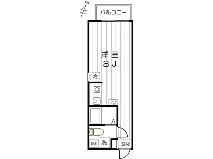 ハーヴェストVII(ワンルーム/3階)の間取り写真