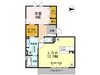 OTTS K(1LDK/2階)の間取り写真