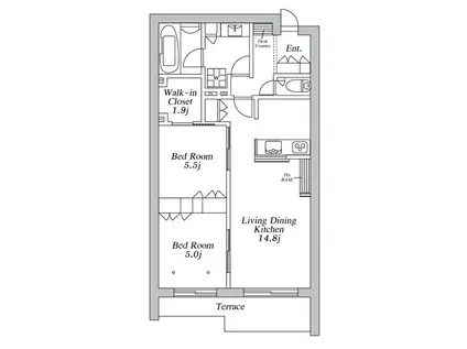 Y3N ワイスリーエヌ(2LDK/1階)の間取り写真