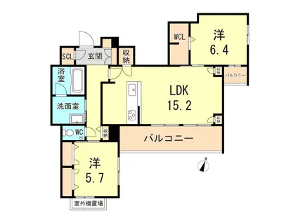 ベル エ ロンプラージュ(2LDK/4階)の間取り写真