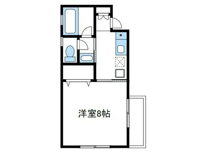 ブラウンハウス2(1K/2階)の間取り写真