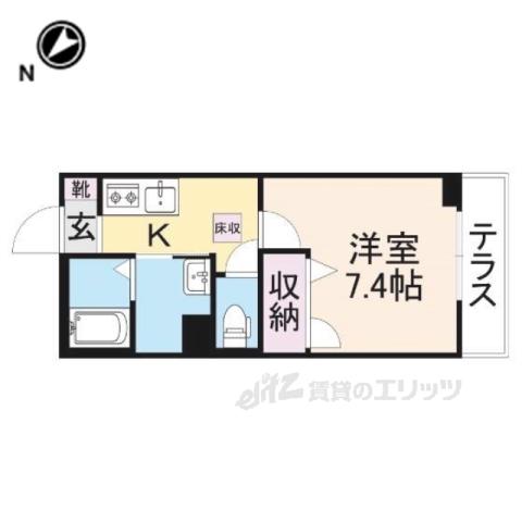 シャーメゾン忠 彦根(1K/1階)の間取り写真