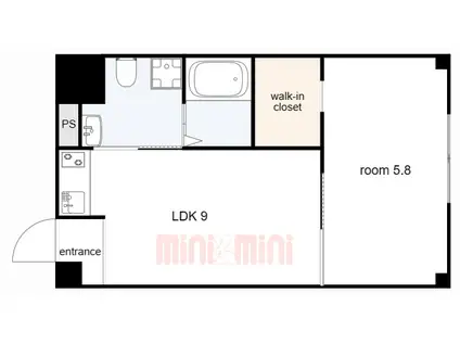 ベッツ御影(1LDK/3階)の間取り写真