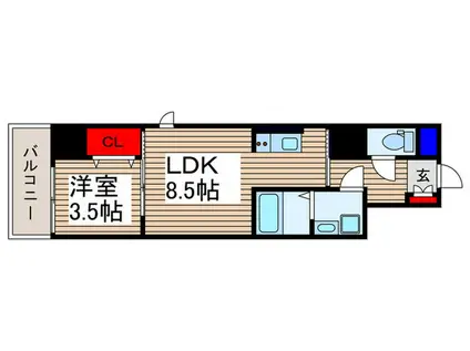 エスティメゾン川越(1LDK/3階)の間取り写真