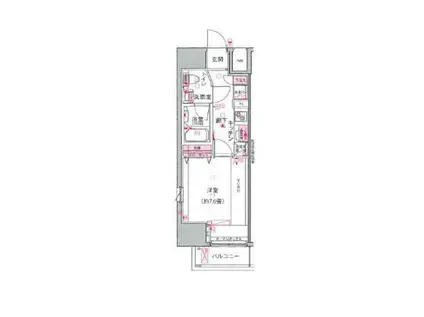 DUARES愛宕虎ノ門(1K/4階)の間取り写真