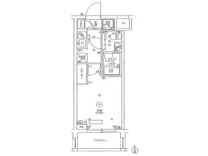 スカイコートヒルズ品川御殿山(1K/1階)の間取り写真