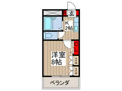 コンツエルト(1K/2階)の間取り写真