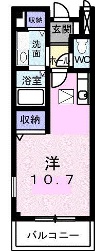 エスポワール土居B(ワンルーム/1階)の間取り写真