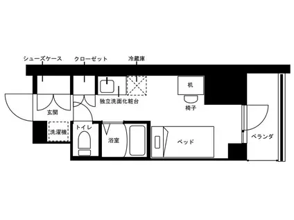 MIRAIフォレスタ仙台青葉通(ワンルーム/11階)の間取り写真