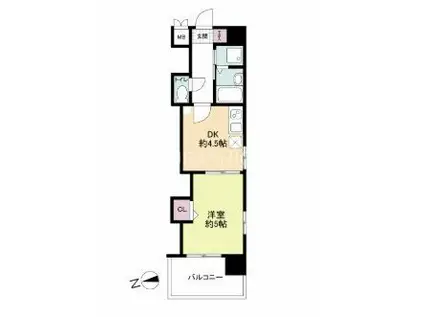 レジディア博多(1DK/8階)の間取り写真