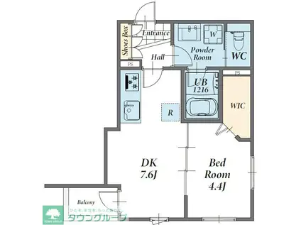 ジョイアークス世田谷中町(1LDK/3階)の間取り写真