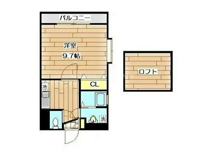 ダイコー水前寺駅通2(1K/10階)の間取り写真