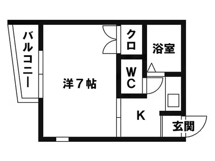 エルヴェコート麦野(1K/1階)の間取り写真