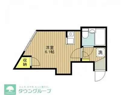 ウエストハイム大間野(ワンルーム/1階)の間取り写真