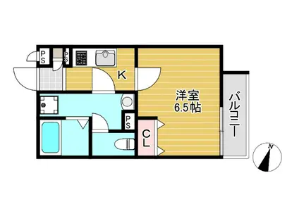 IXOひばりヶ丘(1K/1階)の間取り写真