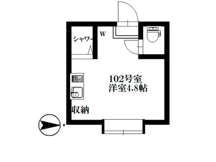 アーバンプレイス中野IV B(ワンルーム/1階)の間取り写真