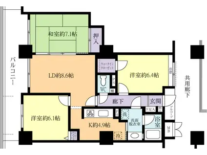 SOLIDTOWER 1402(3LDK/14階)の間取り写真