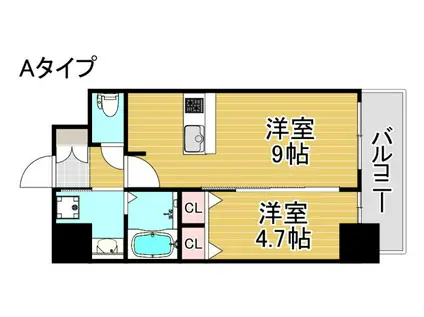 GM KOHAMA(1LDK/4階)の間取り写真