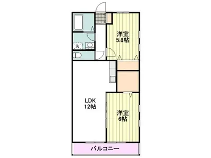 めぞん どぅ あんそれいゆ(2LDK/1階)の間取り写真