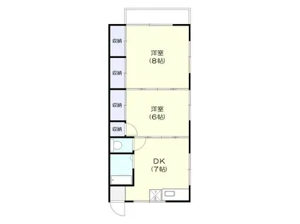 IMヒルズイスミ(2DK/1階)の間取り写真