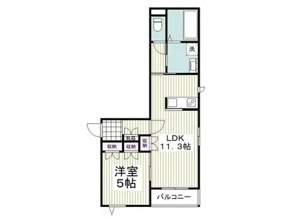 クレイドル湘南(1LDK/3階)の間取り写真