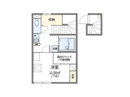 レオパレスロッソ(1K/2階)の間取り写真