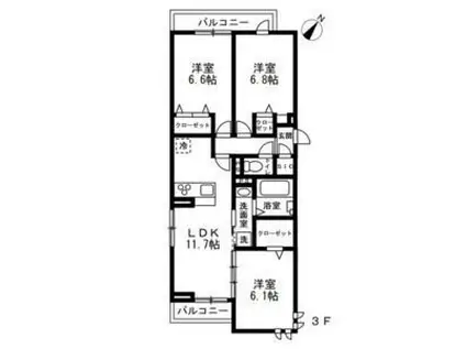 ソレーユ石神井公園(3LDK/2階)の間取り写真