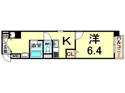 コンフォールメゾン(1K/1階)の間取り写真