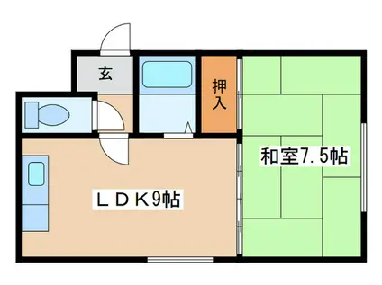 石橋ハイツ1(1LDK/3階)の間取り写真