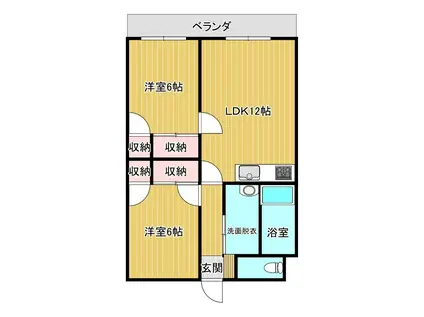 ヴィーナス(2LDK/4階)の間取り写真