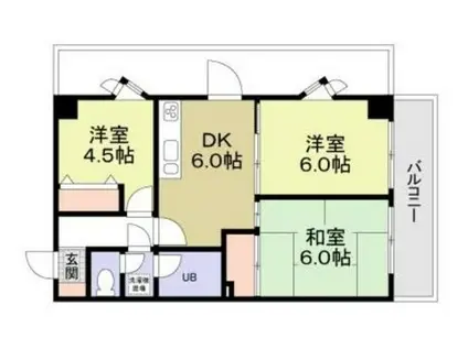 ビコーハイツ(3DK/3階)の間取り写真