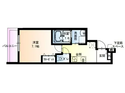 フジパレス長田ノース(1K/3階)の間取り写真