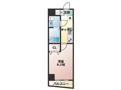 ファインフィールド(1K/2階)の間取り写真