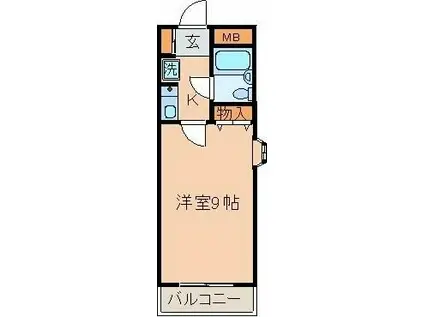 エクレール南町田(1K/2階)の間取り写真