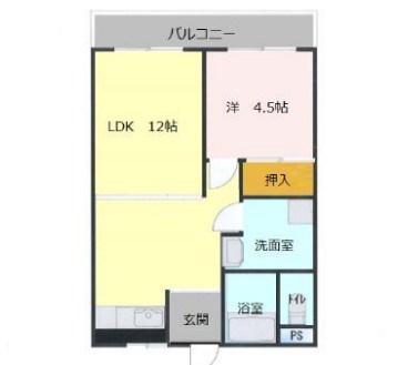 井上ハイツ(1LDK/2階)の間取り写真