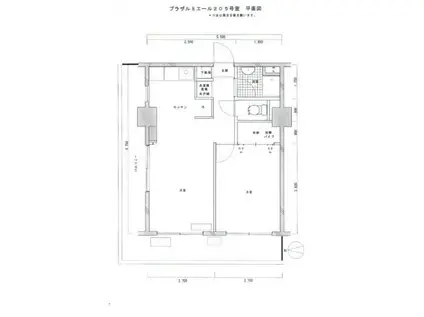 プラザルミエール(1LDK/2階)の間取り写真