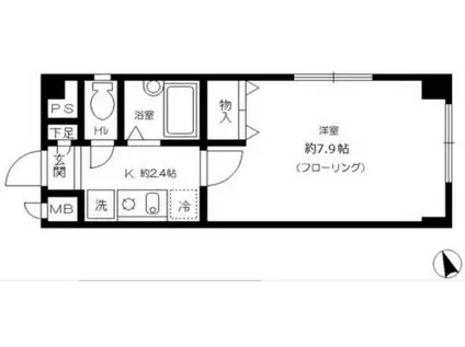 ファインクレスト南池袋(1K/1階)の間取り写真