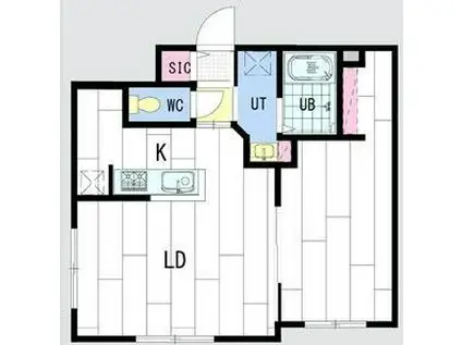 ラヴェーラ円山鳥居前(1LDK/3階)の間取り写真